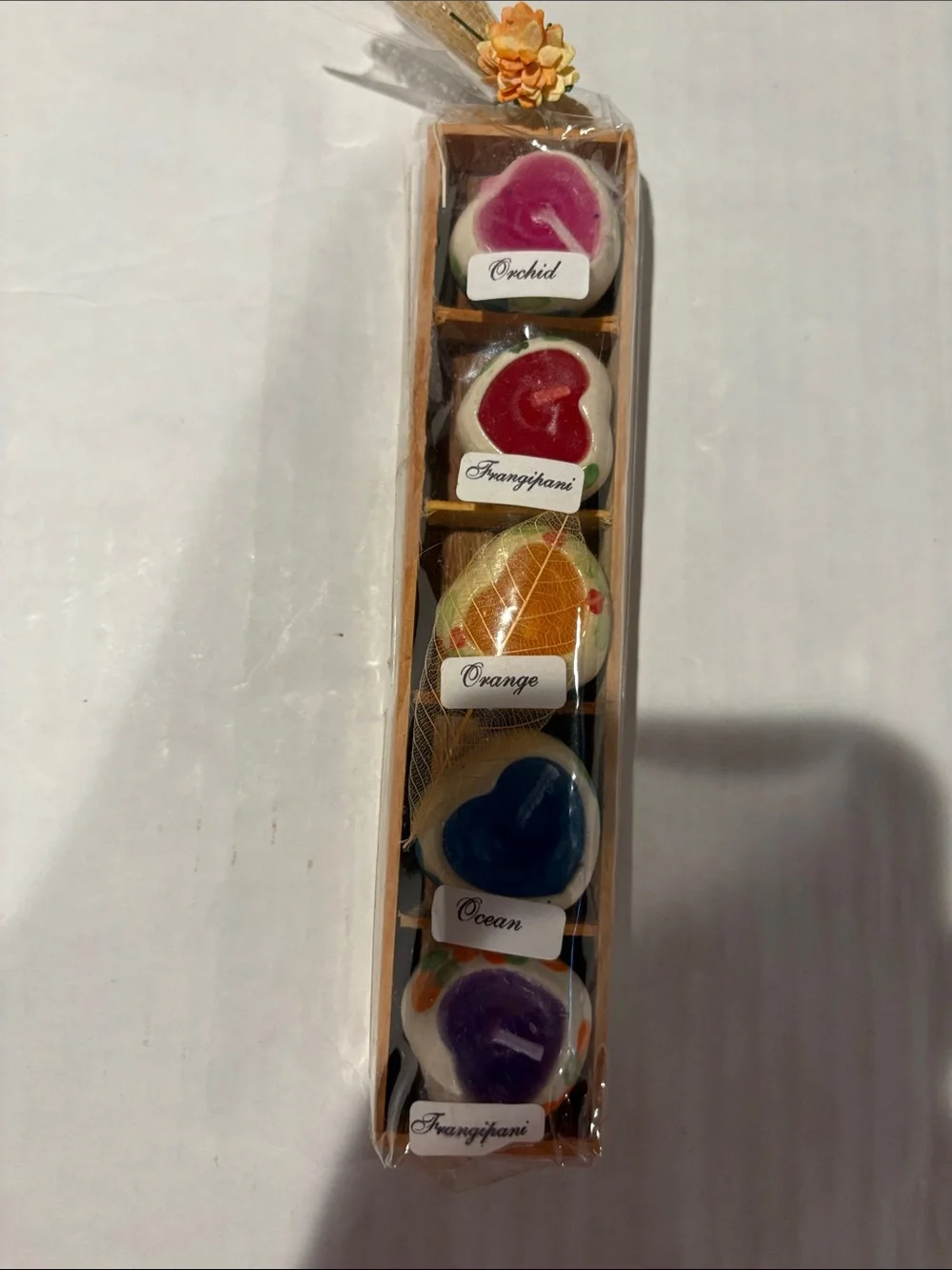 Orchid, Frangipani & Ocean Heart Scented mini candles- Multi Color